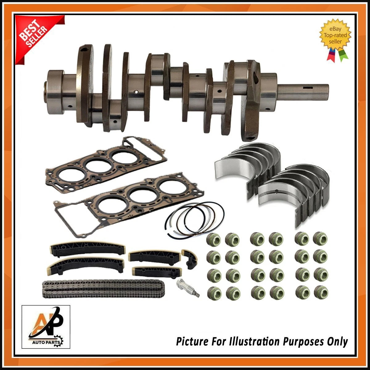 Engine Crankshaft Rebuild Parts Kit for Mercedes-Benz 3.0L CDI OM642 (2007–2016)