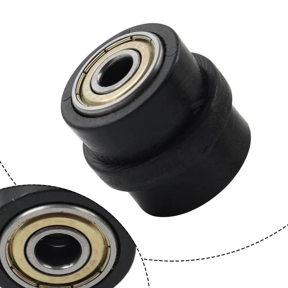 8MM Drive Chain Pulley Roller Slider Tensioner Wheel for Street Bike Black