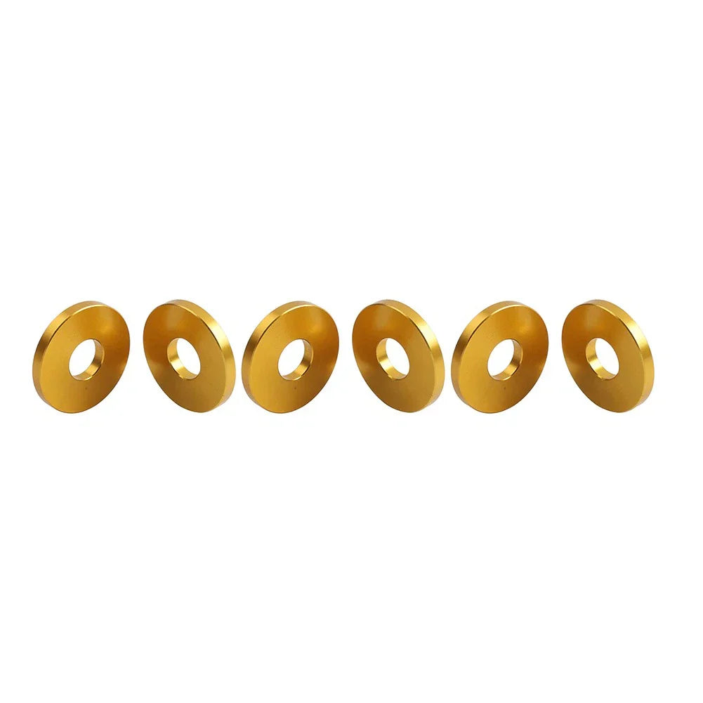 6 x Gold Saddlebag Crash Bar Decorative Spacer Rings for Harley Softail