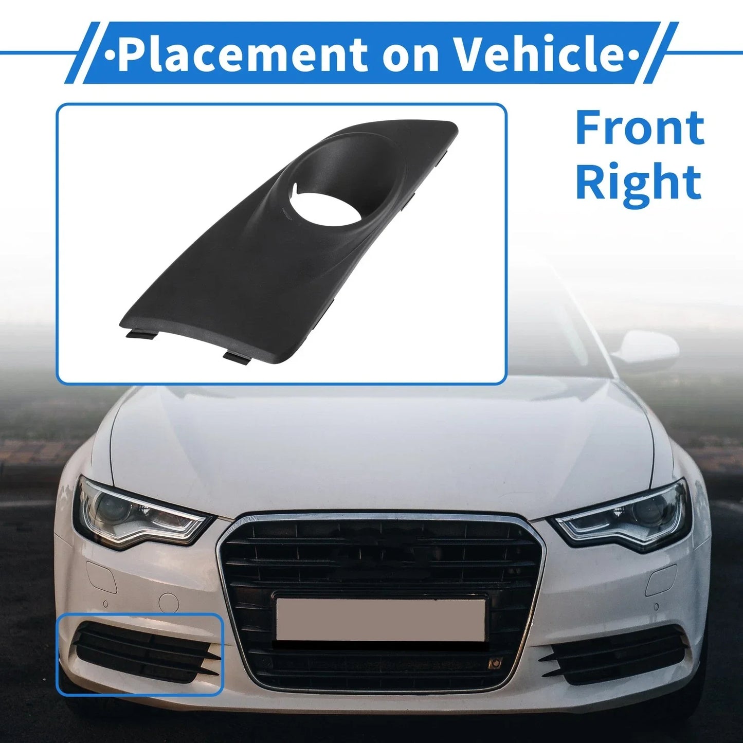 Front Right Fog Light Grill for Chevrolet Aveo (2011-2014) Black 1 x Piece