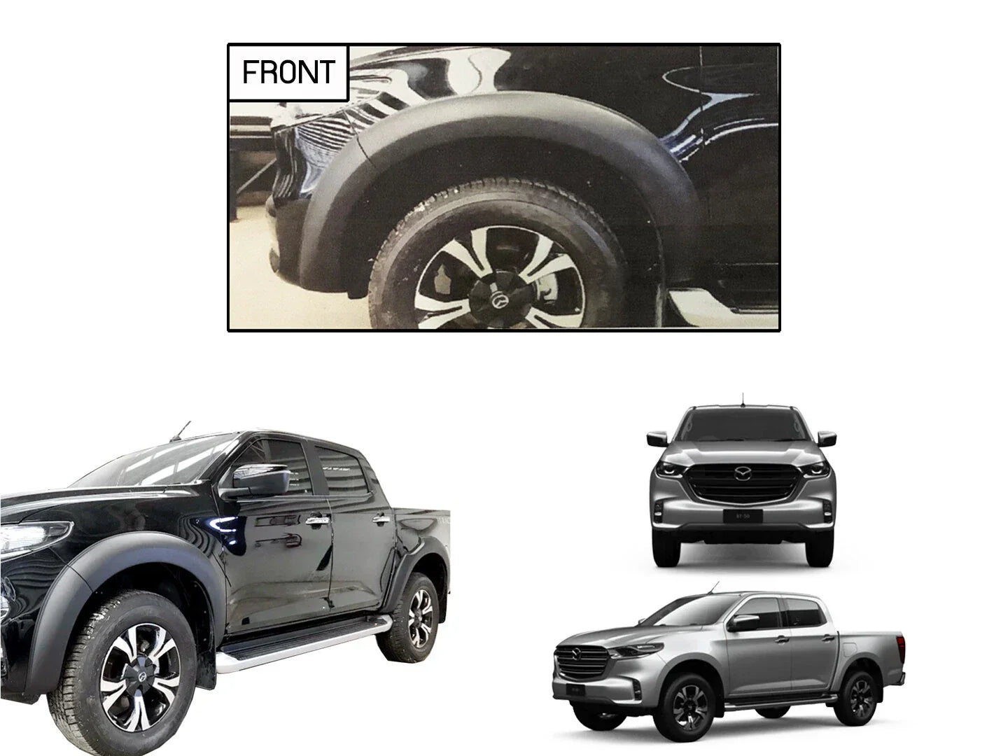 Front Matte Black Fender Flares for MAZDA BT-50 TF (2021-2022)
