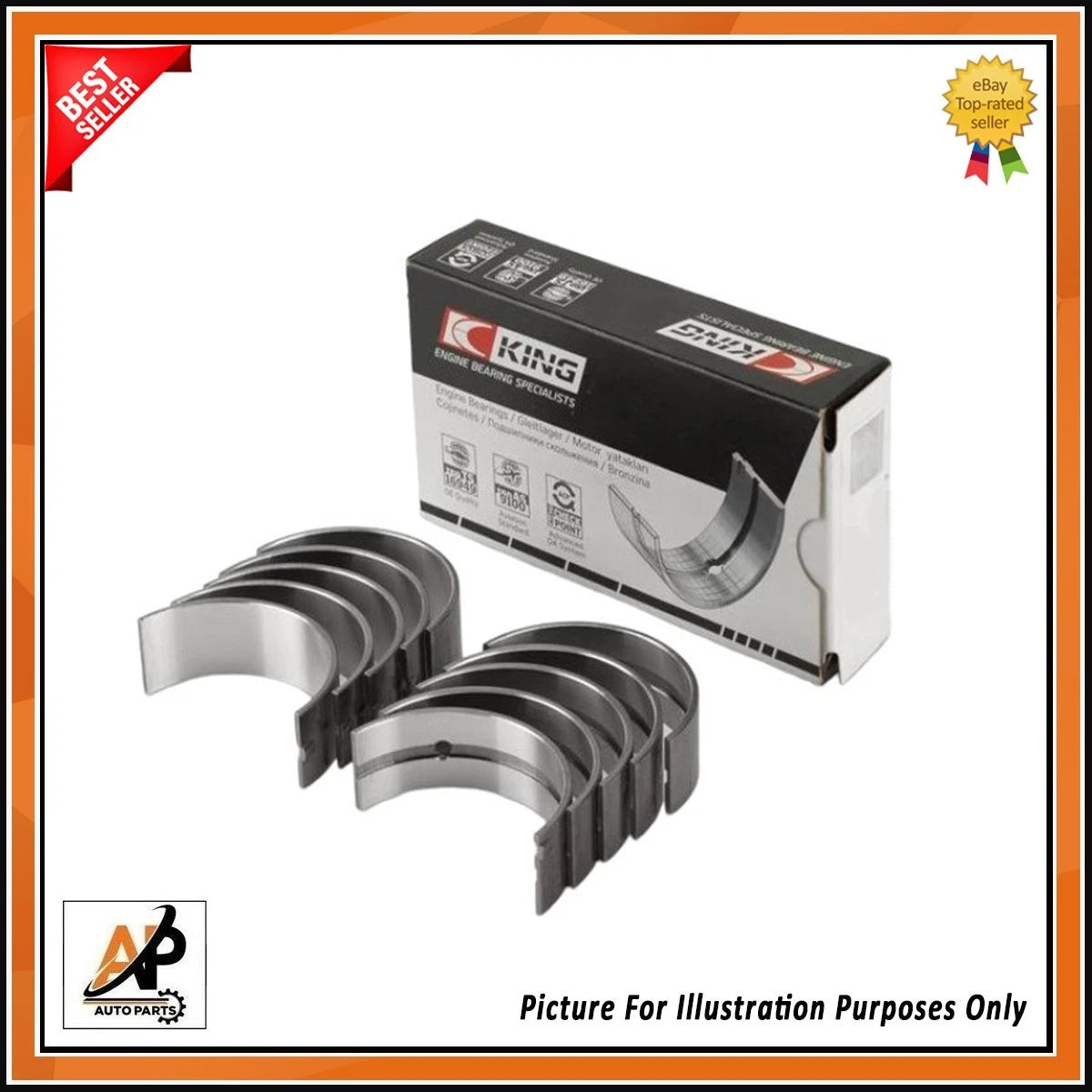 Crankshaft Bearings Set Replacement for Toyota 1.6 1.8 VVTI 2ZR 1ZR (2007–2016)