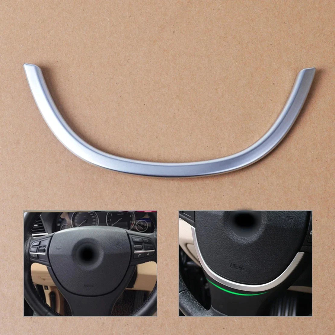 Chrome Steering Wheel Cover for BMW 5 Series F10 520 528 535 (2011-2013)