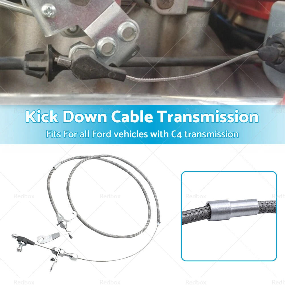 C4 Stainless Kick Down Cable for Ford (1964-1986)