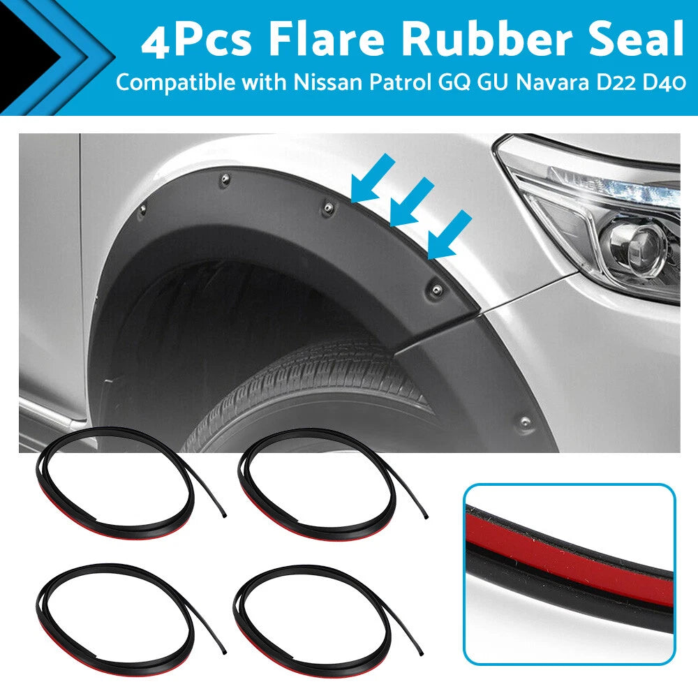4Pcs Flare Rubber Seal for Nissan Patrol GQ Y60 GU Y61 Y62 Navara D22 D40