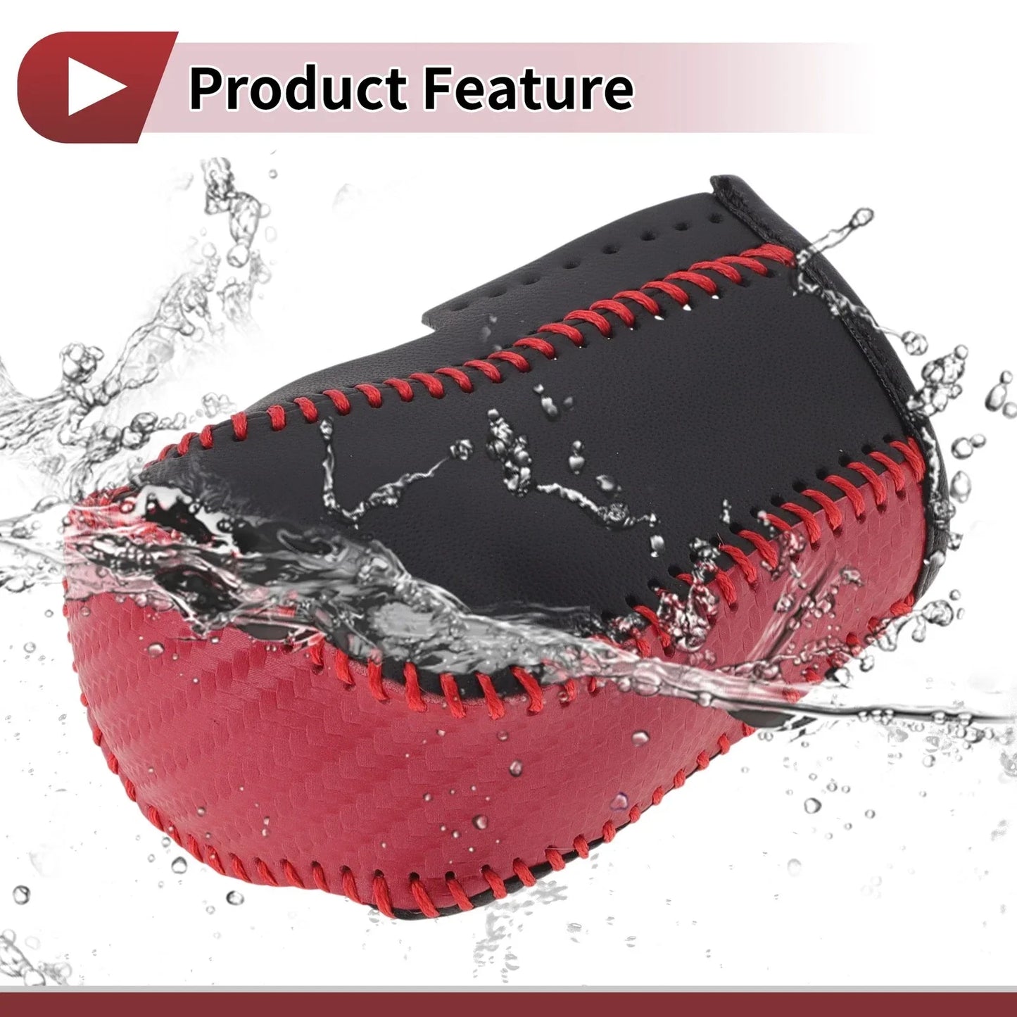 Car Gear Shift Knob Cover for Honda Inspire Red Faux Leather