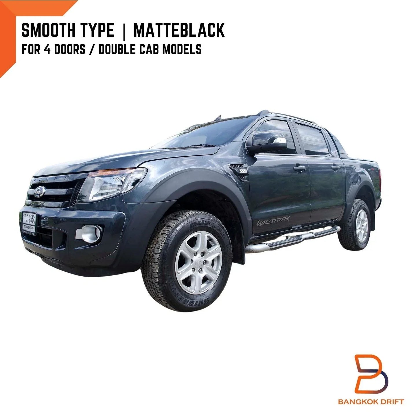 Matte Black Fender Flares for Ford Ranger T6 PX1 (2012-2015)