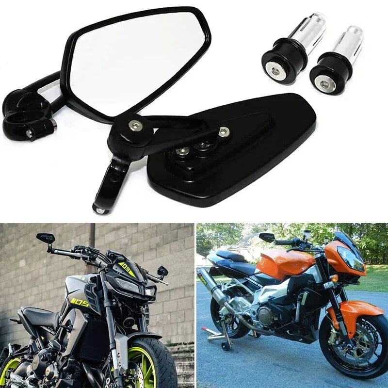 7/8" Handle Bar End Rearview Side Mirrors for Honda Yamaha