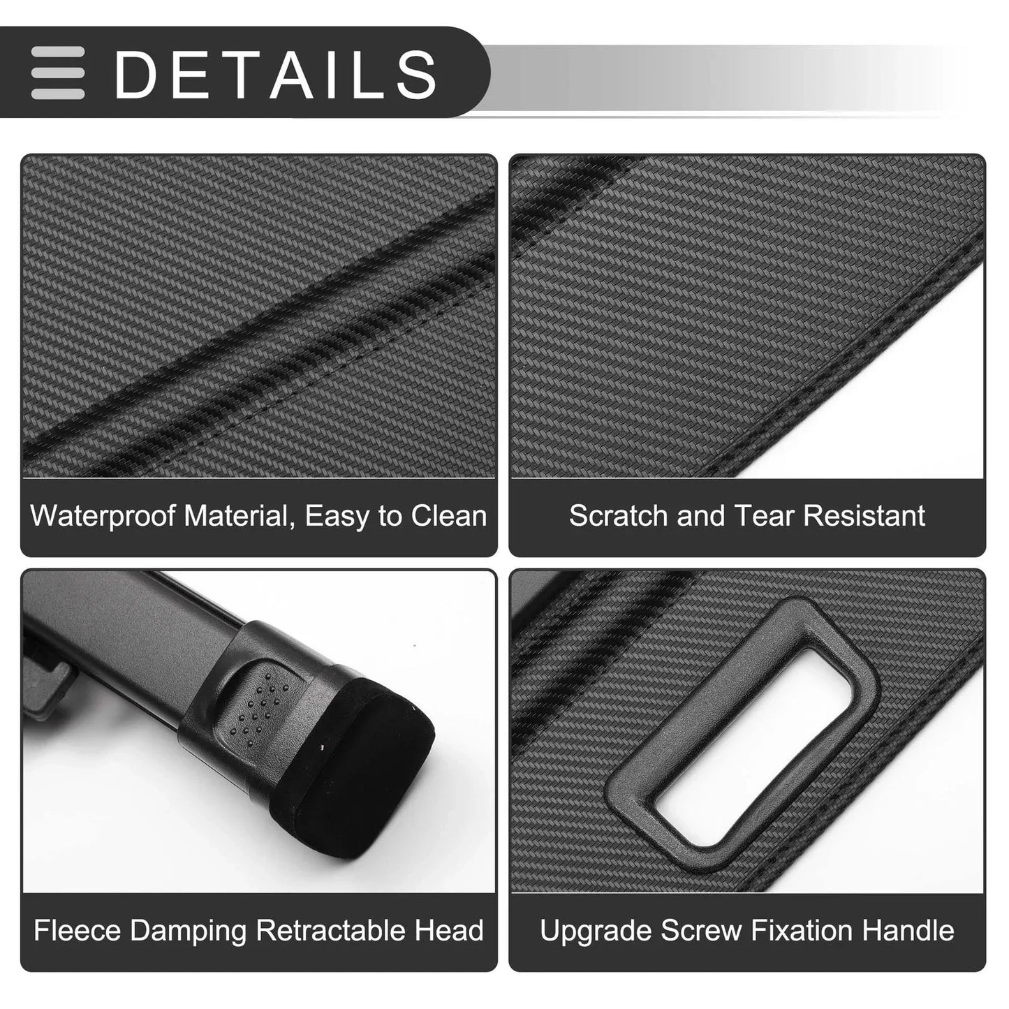 Retractable Cargo Cover for Hyundai Santa Fe 2024-2025 Black Carbon Fiber