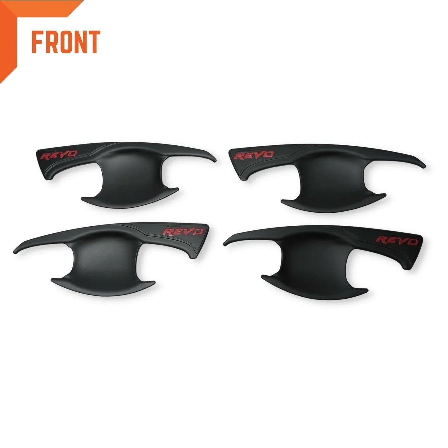 Matte Black Red 4 Door Handle Insert Bowl Cup Trim for Toyota Hilux (15-22)