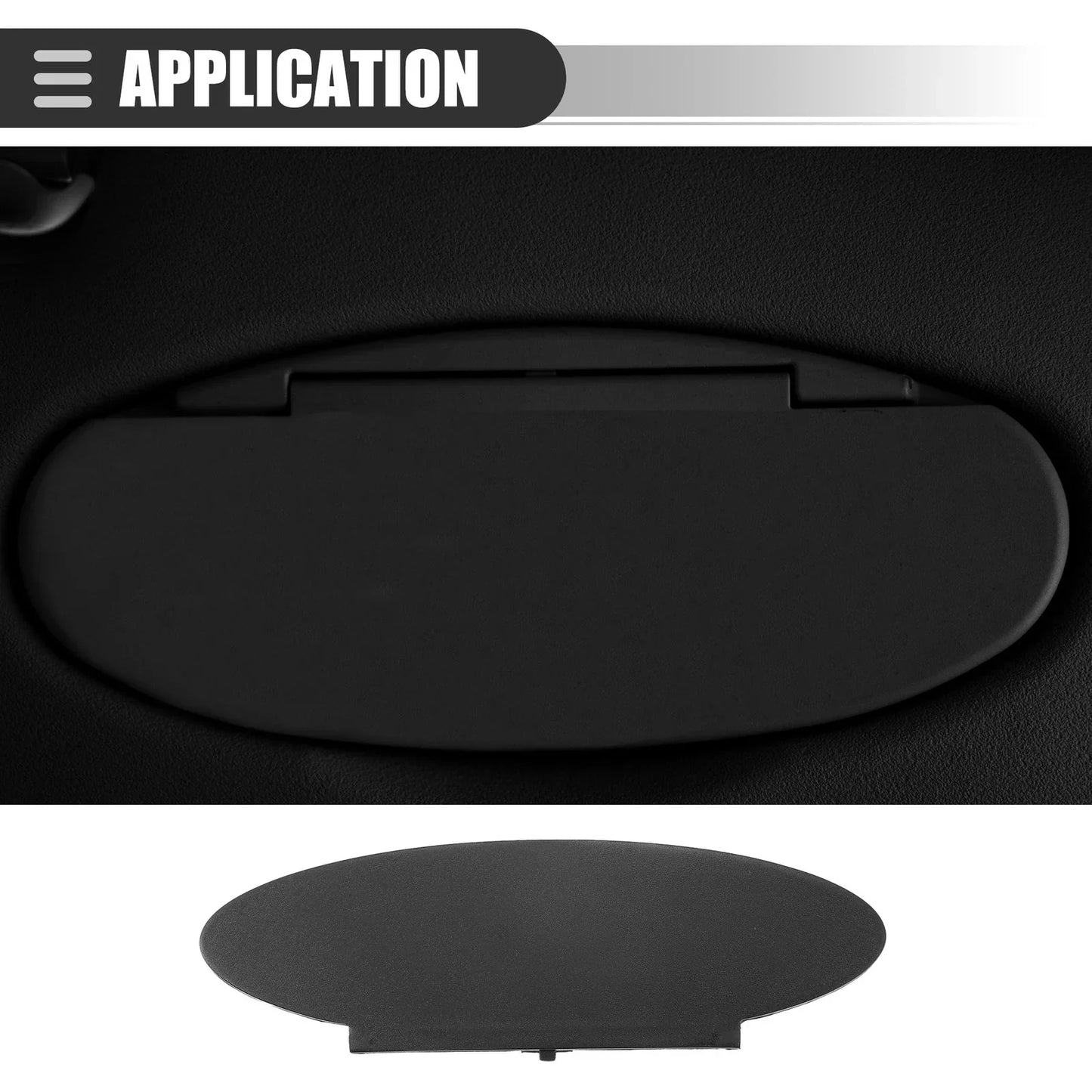 Sun Visor Vanity Mirror Cover for Porsche - Driver/Passenger Side, Black