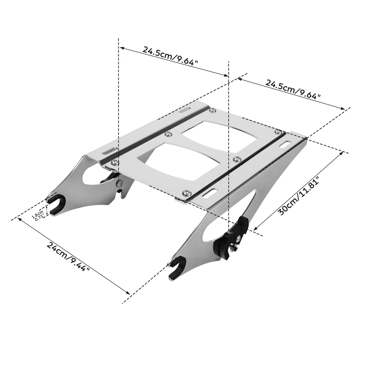 Chrome Detachable Up Luggage Rack for Harley Touring Street Glide (2014-2025)