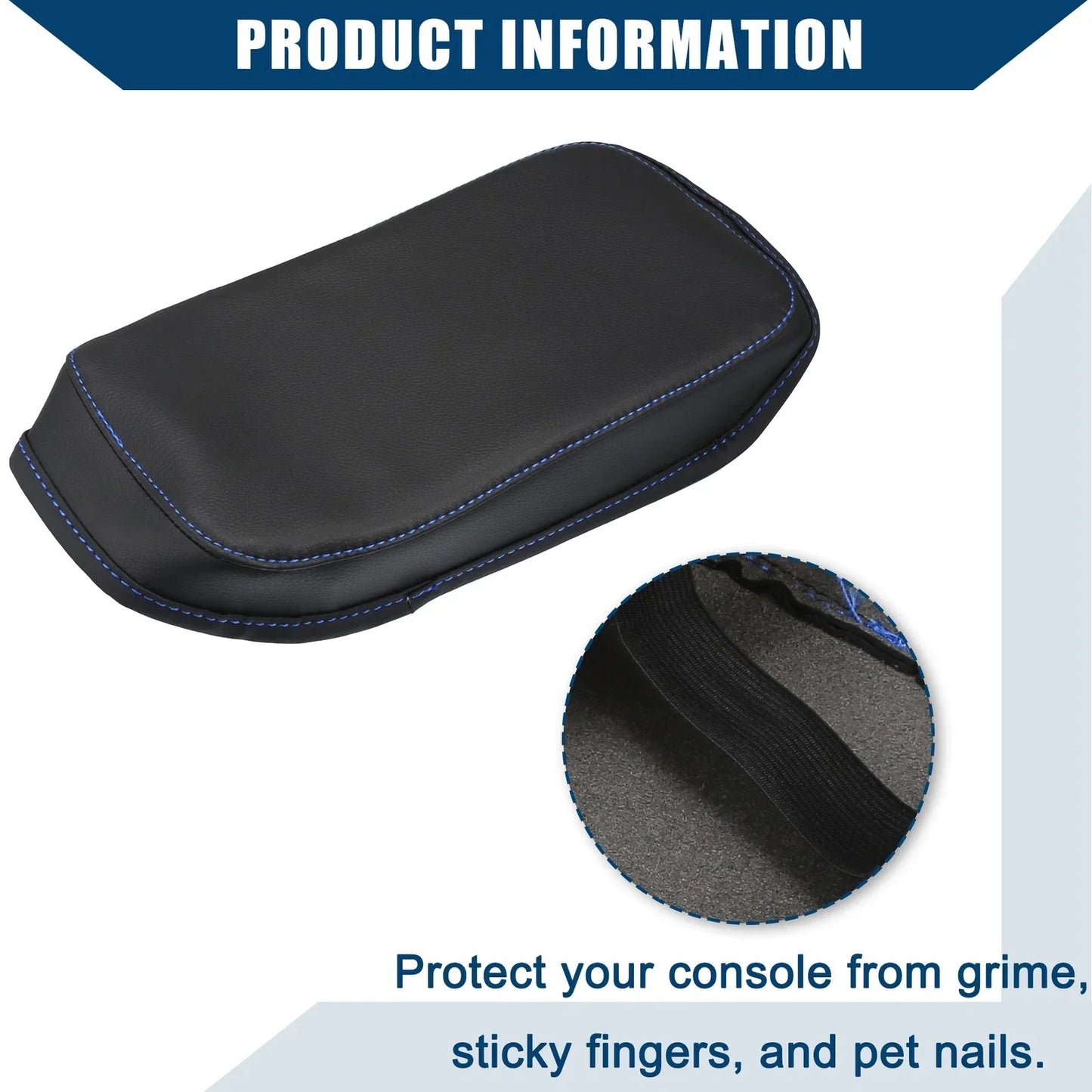 Durable Faux Leather Center Console Armrest Cover for Hyundai Kona (2018-2023)