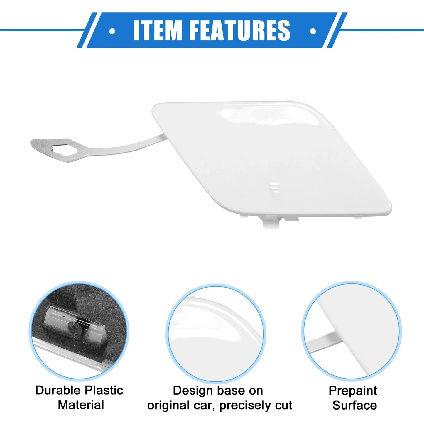 Front Bumper Tow Hook Cover for Mercedes-Benz C250 (2012-2014) - White