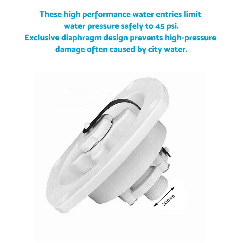 White Water Inlet with Pressure Regulator for Caravan RV Boat