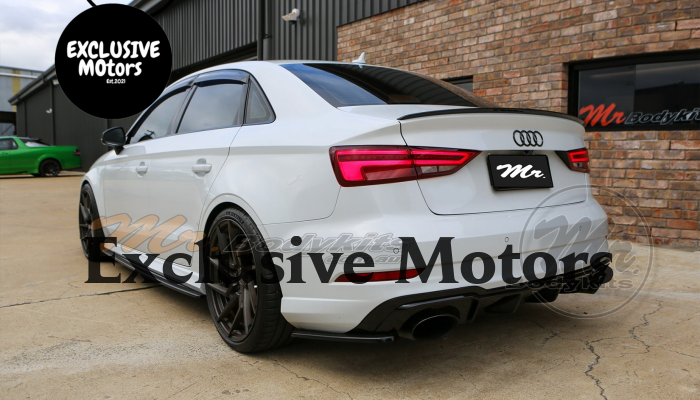 Black S3  Rear Spoiler for Audi A3 8V Sedan 2014-2020