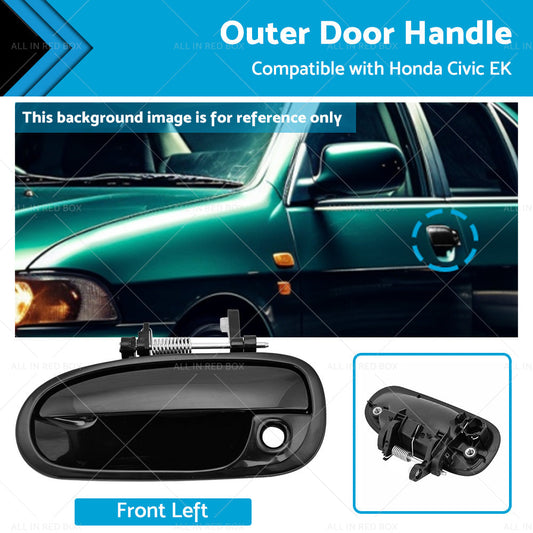 Front Left Outer Door Handle Smooth Black for Honda Civic EK 1995-2000