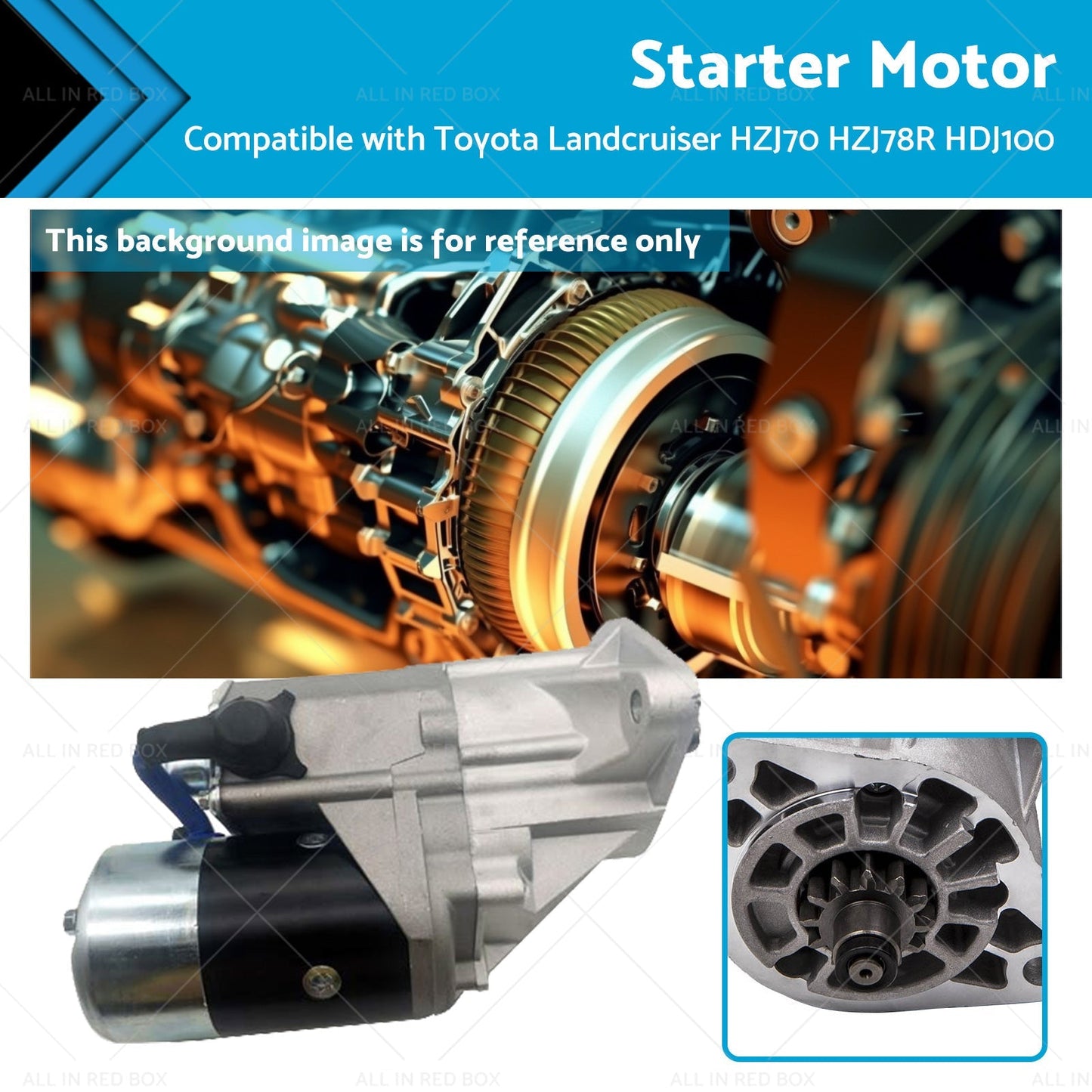 Starter Motor 4.2L Diesel for Toyota Landcruiser HZJ80 HZJ105R 1997-2007