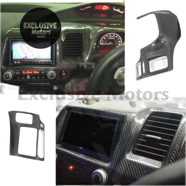 4Pcs Real Carbon Fiber Interior Trim For Honda Civic Type R Fd2