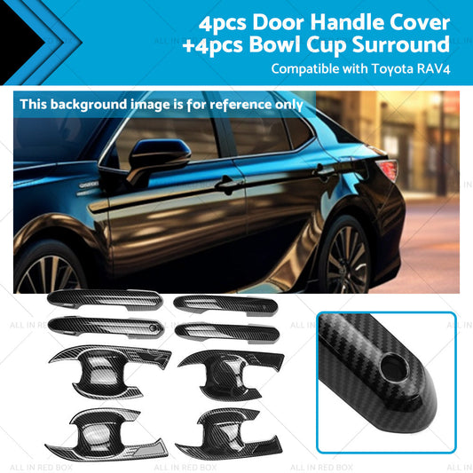Carbon Fiber Door Handle Covers for Toyota RAV4 Hybrid 2019-2023