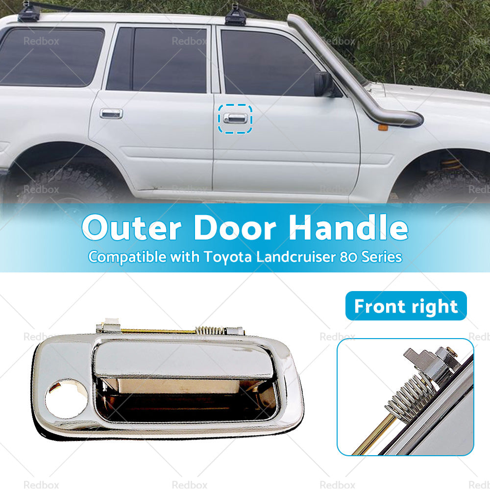 Chrome Front Right Outer Door Handle for Toyota Landcruiser 80 1990-1997