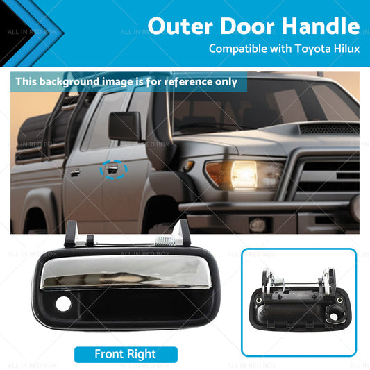 Front Right Outer Door Handle for Toyota Hilux 1988-1997 Chrome