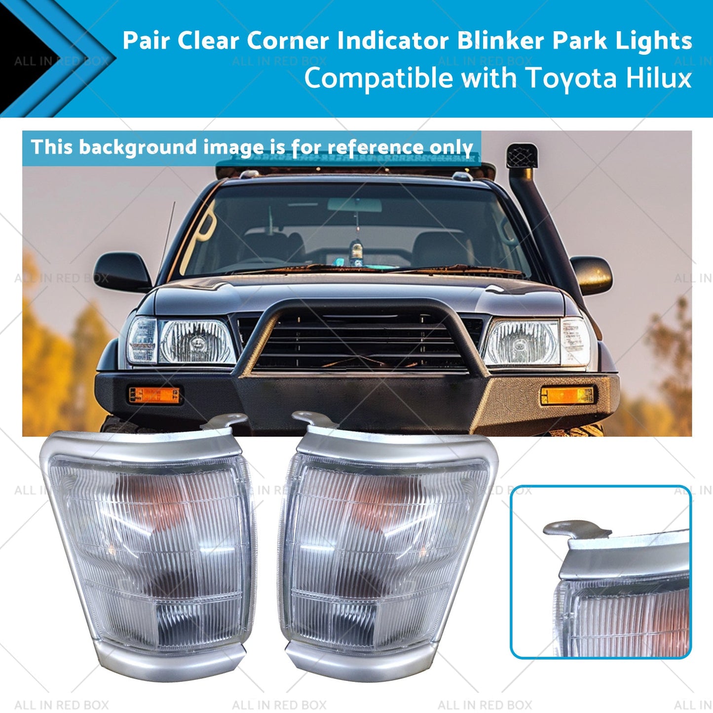 Clear Corner Indicator Blinker Park Lights for Toyota Hilux 1997-2001