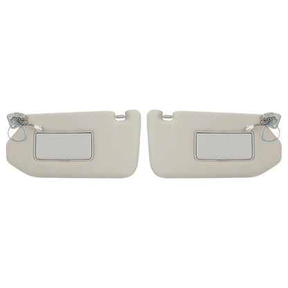 RH&LH Grey Sun Visor W/Mirror Suitable for Nissan Pathfinder Infiniti QX60 JX35-0