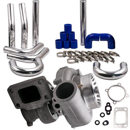 GT35 GT3582 Turbo + 2.5" 64mm Intercooler Pipe For Nissan R32 R33 R34 RB25 RB30