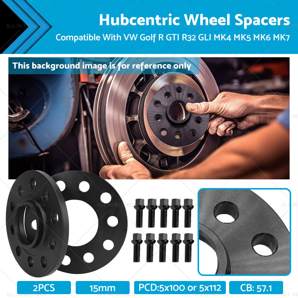 15mm Hubcentric Wheel Spacers for VW Golf GTI R R32 5x112 MK4-MK7