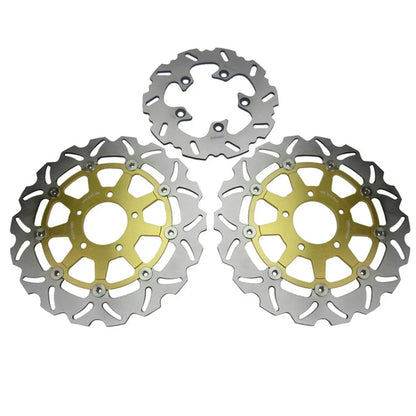 Steel Brake Discs Rotors Pads for Suzuki GSXR 600/750 (2004-2005) 3 x PCS