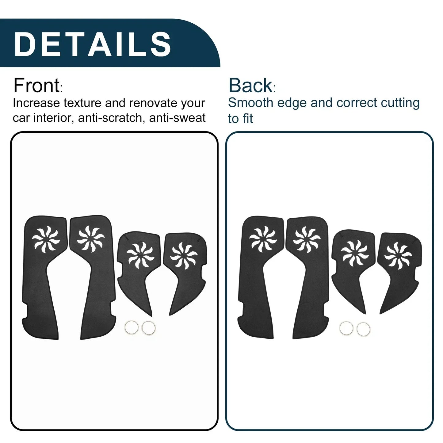 Car Door Leather Anti Kick Pad Sticker for Porsche Macan (2016-2024) Black Set