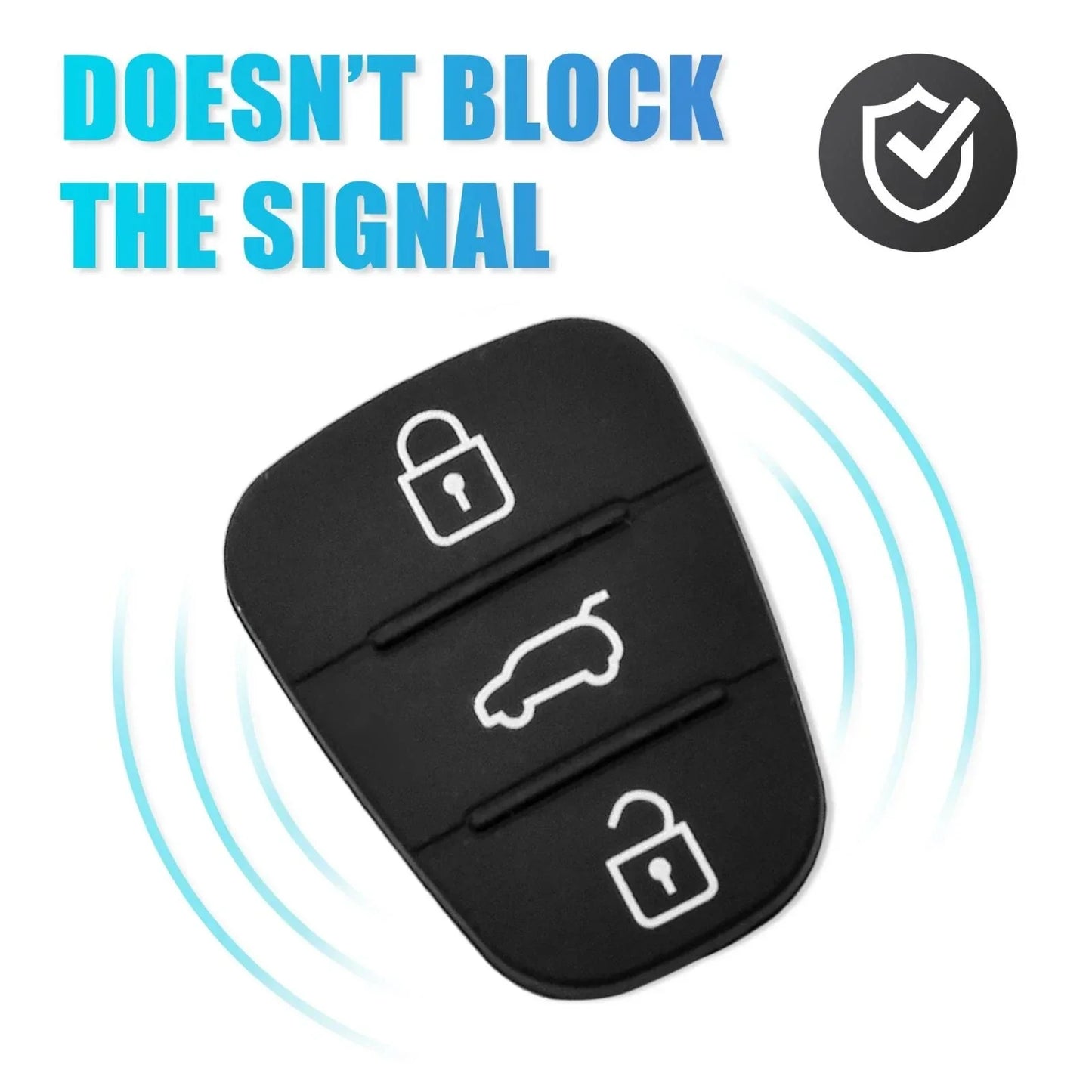 Hyundai 3 Button Key Fob Shell Case Rubber for Replacement ()