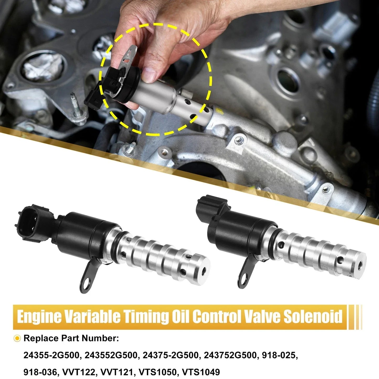 2 x Oil Control Variable Valve Timing Solenoids for Kia Optima (2011-2015)