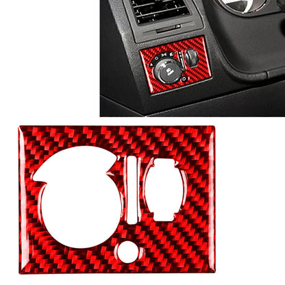 Red Carbon Fiber Headlight Switch Panel Cover for Dodge Challenger (2008-2014)