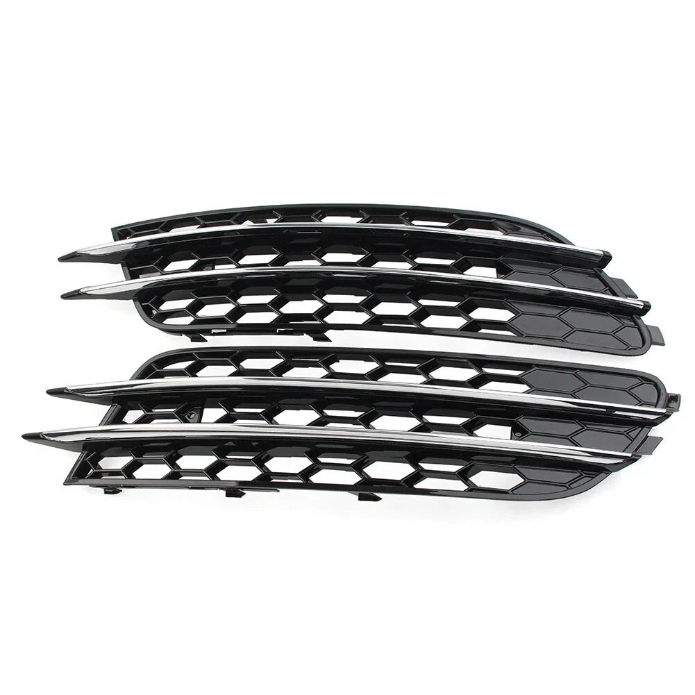 Front Bumper Honeycomb Mesh Fog Light Grille Cover for Audi A6 C7 (2012-2018)