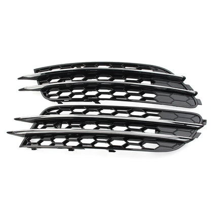 Front Bumper Honeycomb Mesh Fog Light Grille Cover for Audi A6 C7 (2012-2018)