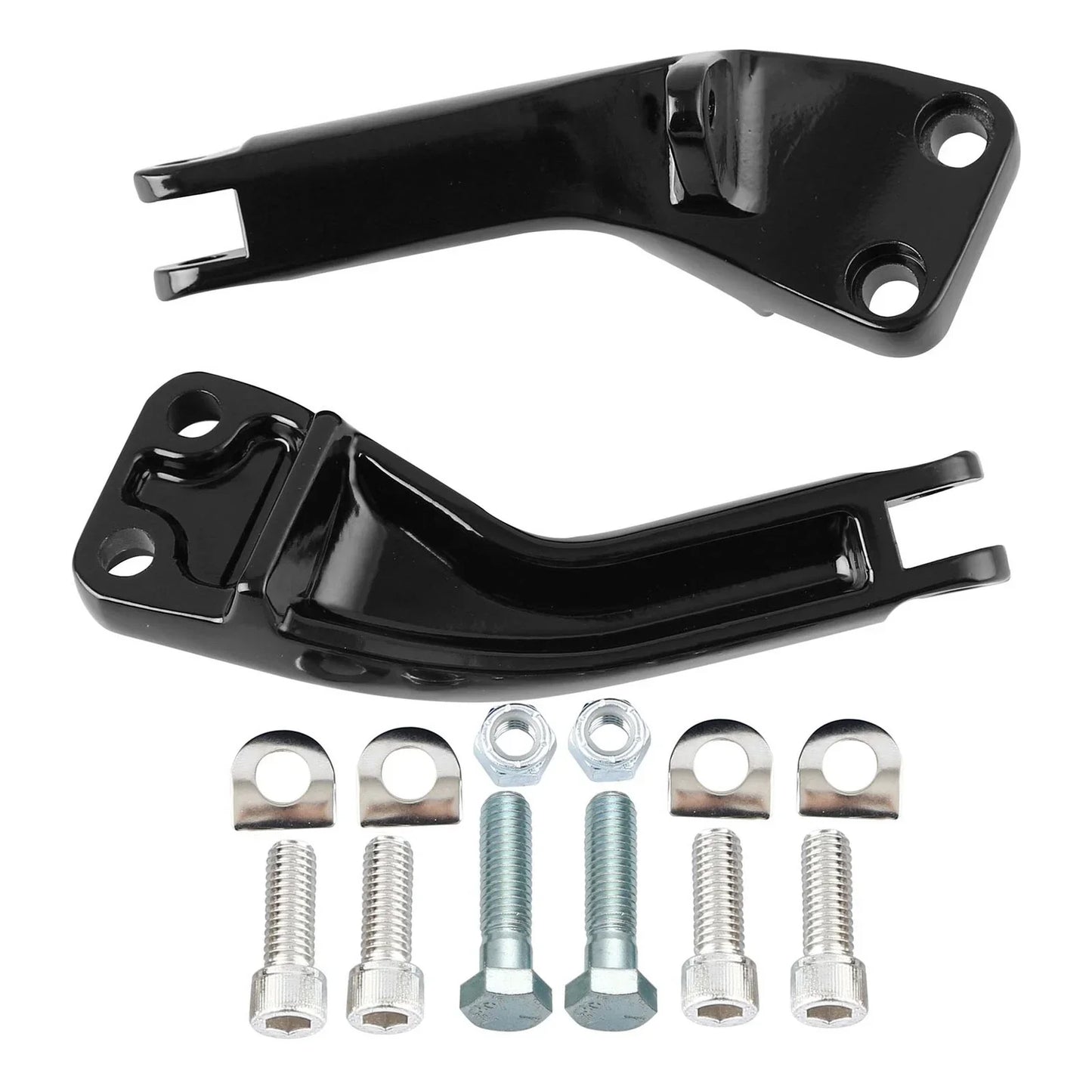 Black Rear Footpeg Mounts for Harley Dyna Fat Bob Low Rider Super Glide (2006-2017)