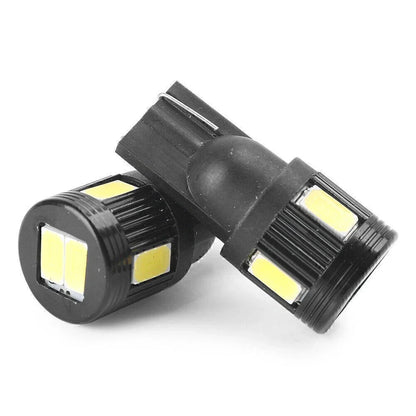 T10 5630 6 SMD LED Wedge Light Bulbs for Car - White Black Shell