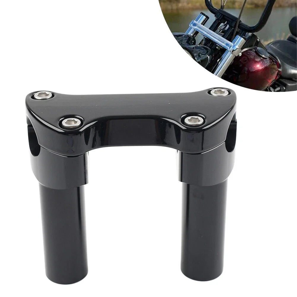 4" Handlebar Risers Flat Clamp Mount for Harley Sportster Dyna Softail