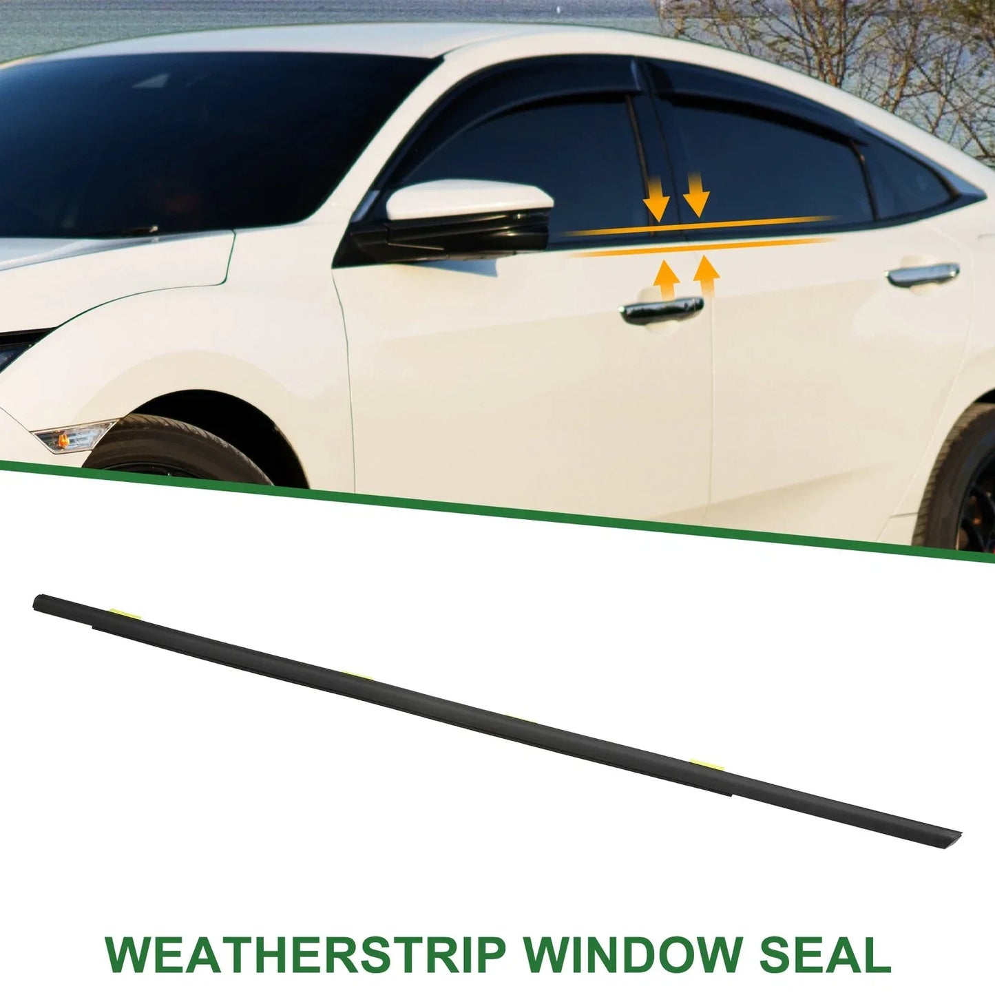 Front Left Weatherstrip Window Seal for Honda Civic (2001-2005)