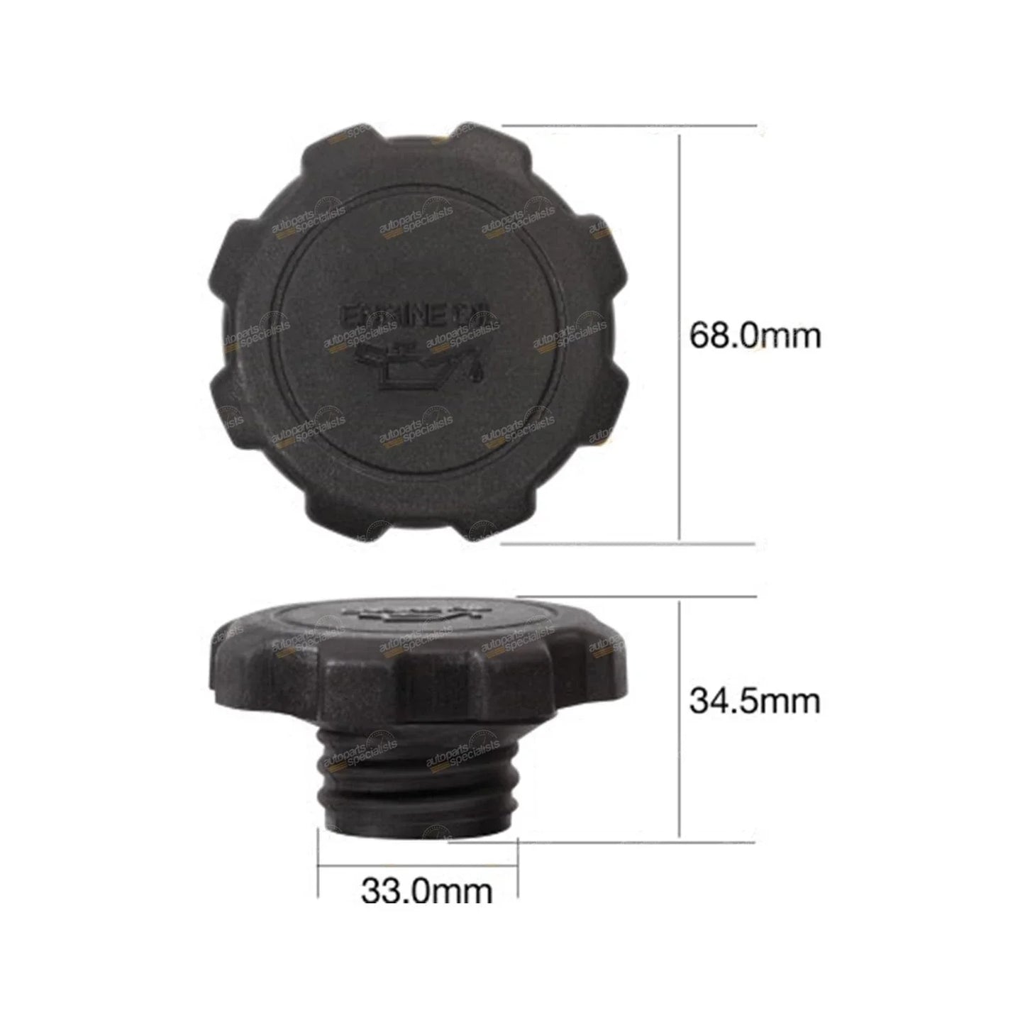 Engine Oil Filler Cap Plastic Screw Coarse Thread