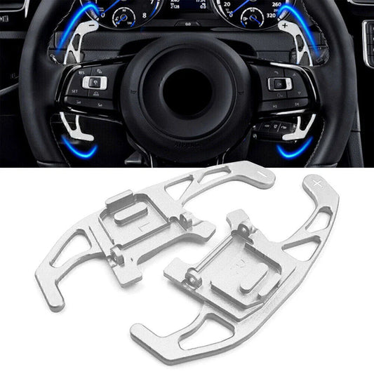 Silver Steering Wheel Shift Paddles for VW Golf R GTD GTE MK7 (2013-2018)