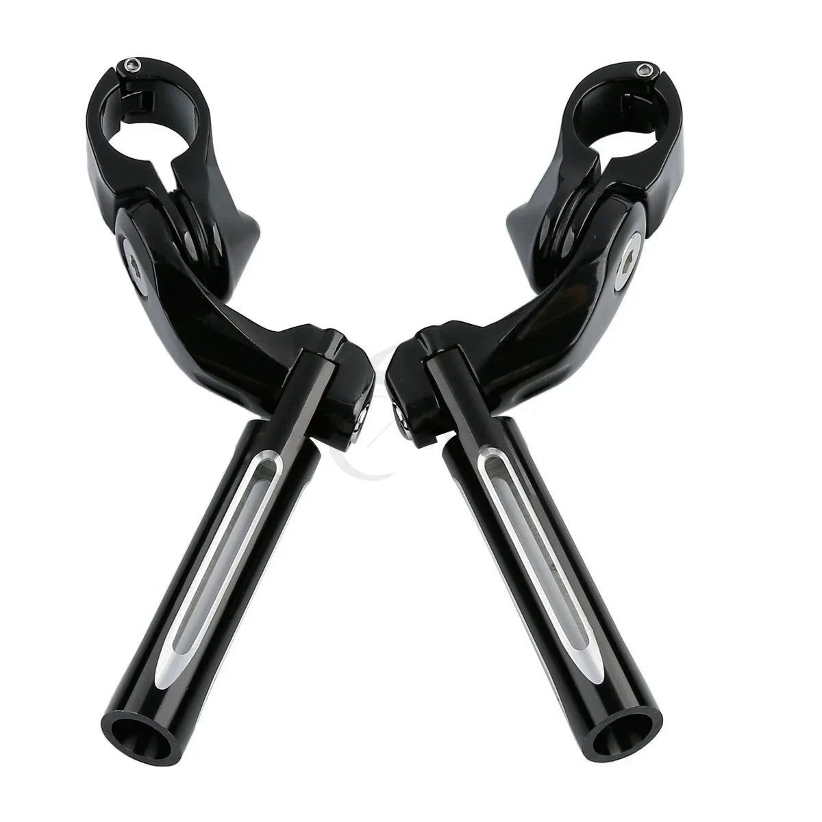 1 1/4" Black Short Angled Footpegs for Harley Road King, Glide