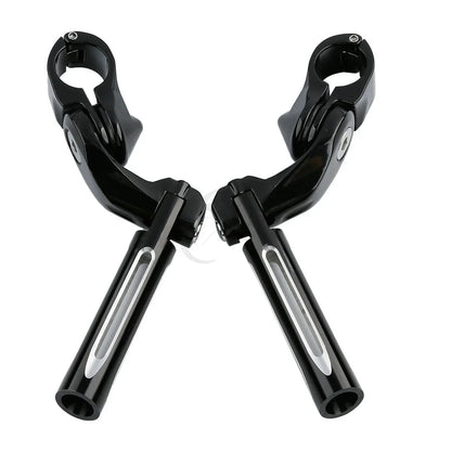 1 1/4" Black Short Angled Footpegs for Harley Road King, Glide