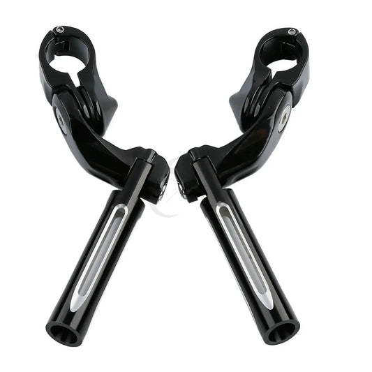 1 1/4" Black Short Angled Footpegs for Harley Road King, Glide