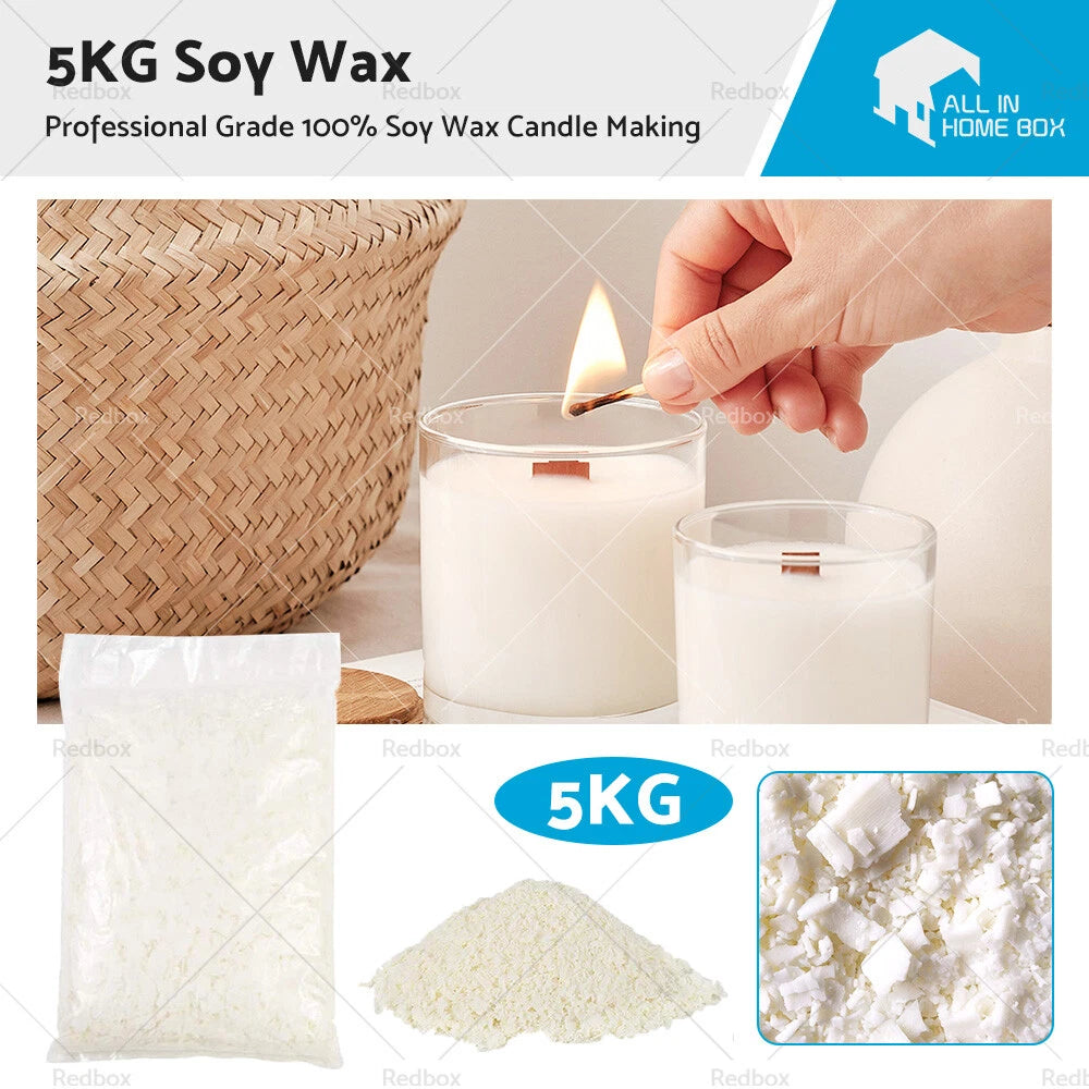 100% Pure Soy Wax 5KG Bulk for Candle Making Supplies Crafts