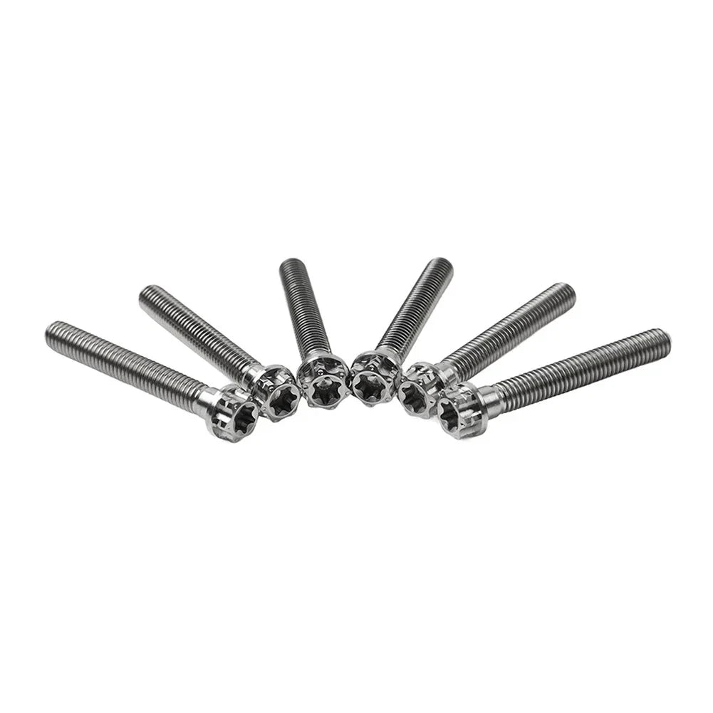 6pcs M10x55mm Titanium Torx Head Flange Bolts for Motorcycle Bike