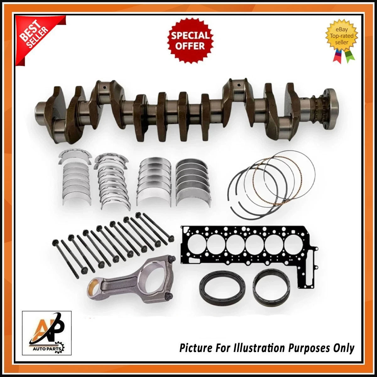 Engine Rebuild Kit with Crankshaft for BMW 3.0 Diesel N57D30 (2010–2016)