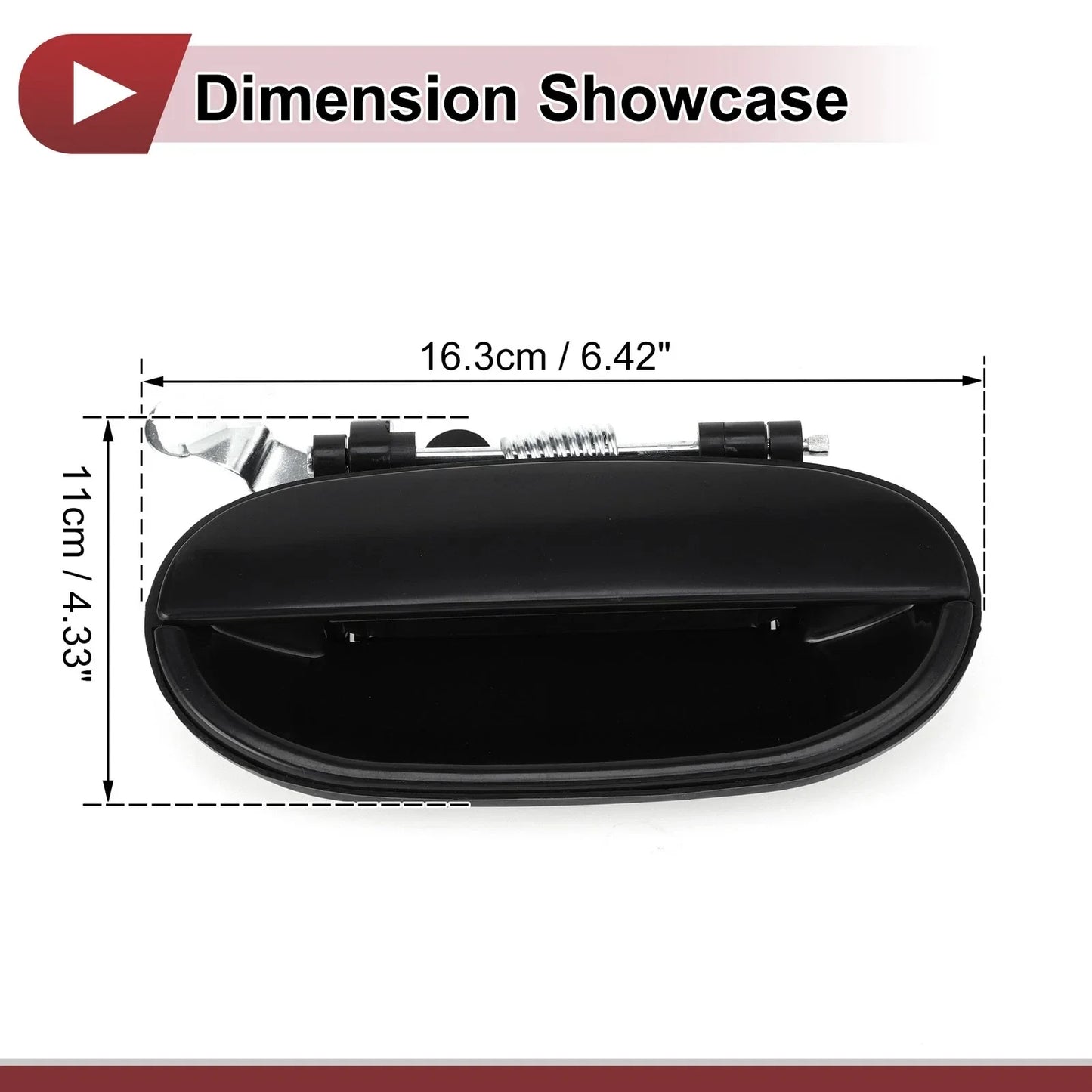 Exterior Door Handle for Hyundai Accent Rear Right Black ABS